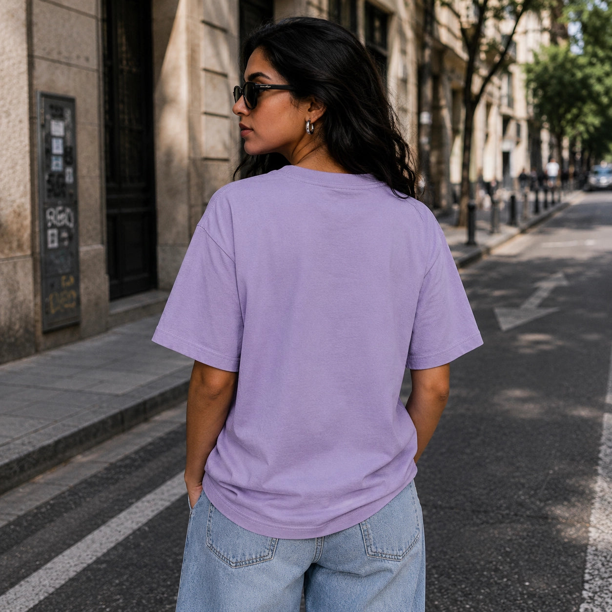 Lavender Plain Oversized Cotton T-Shirt Unisex – Blank Essential