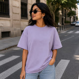 Lavender Plain Oversized Cotton T-Shirt Unisex – Blank Essential