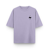 Light purple t-shirt with a black lightning bolt symbol on a white background