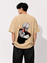 Limitless Madness Gojo Beige Oversized Anime T-shirt