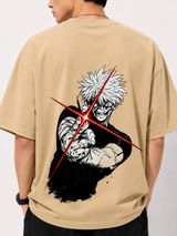 Limitless Madness Gojo Beige Oversized Anime T-shirt