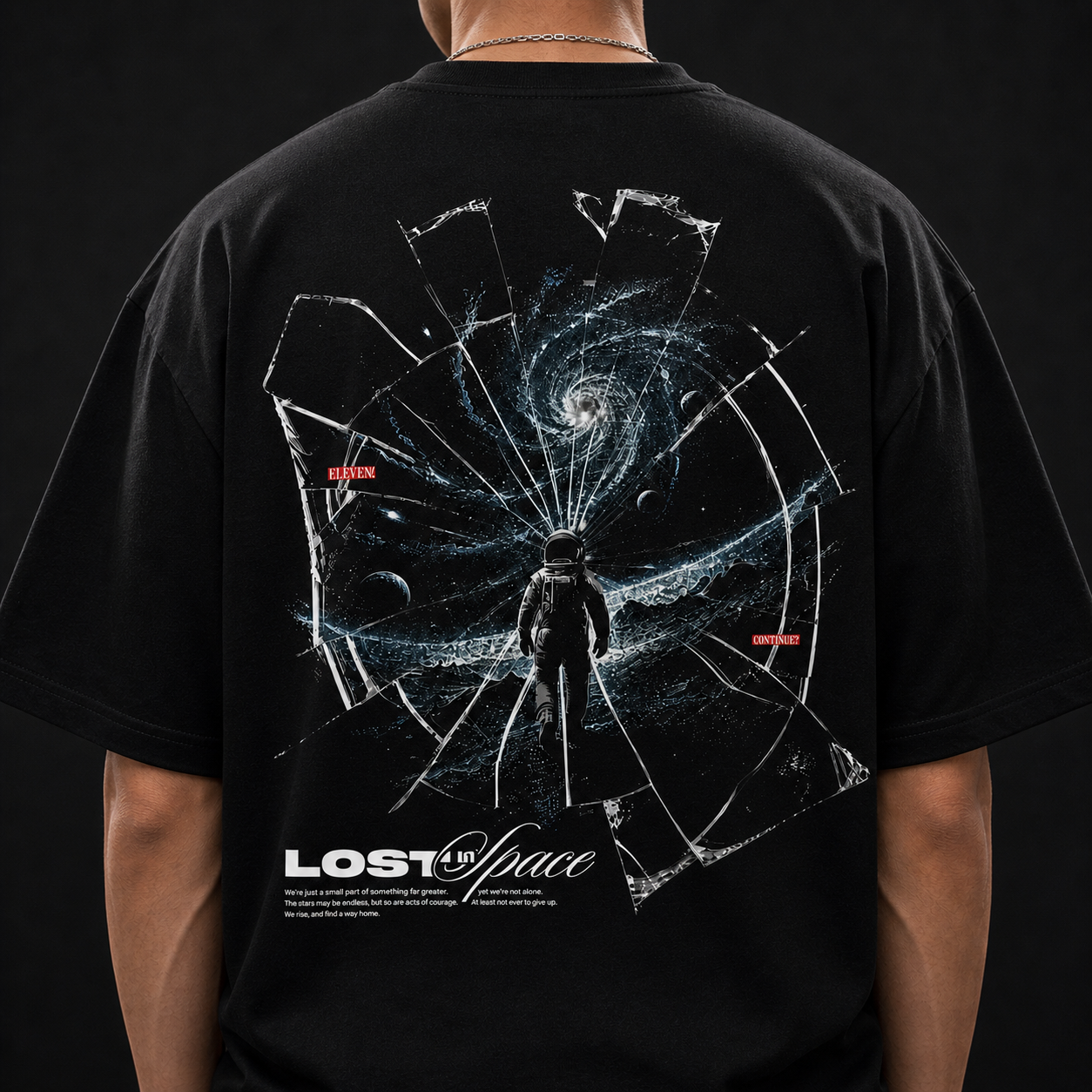 Lost in Space Astronaut Oversized T shirt Black