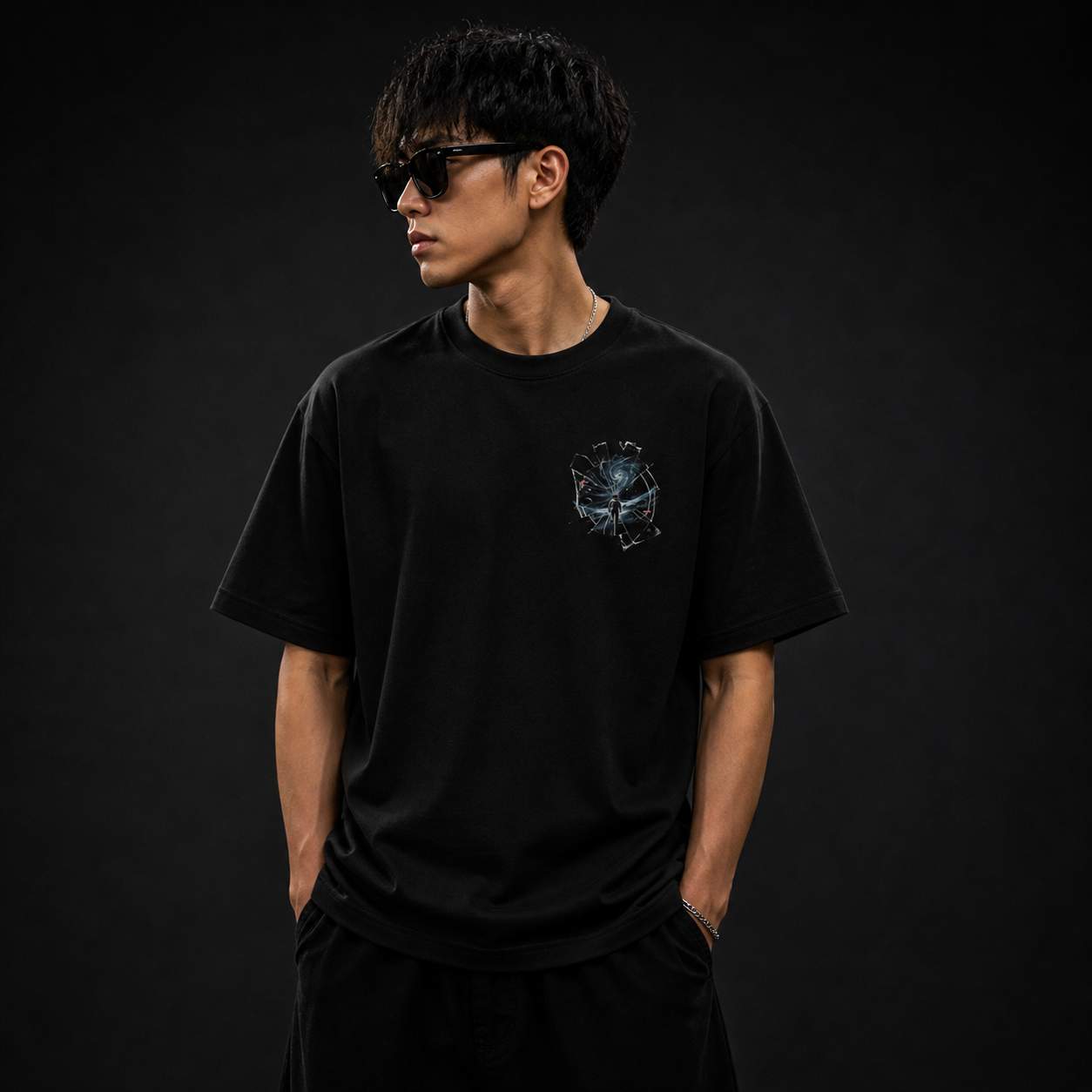 Lost in Space Astronaut Oversized T shirt Black