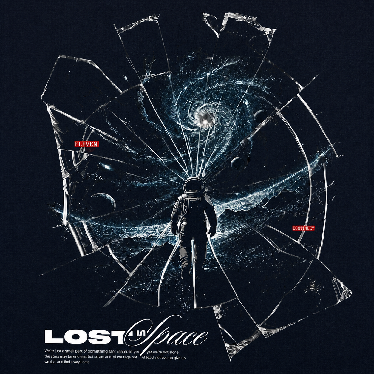 Lost in Space Astronaut Oversized T shirt Navy Blue