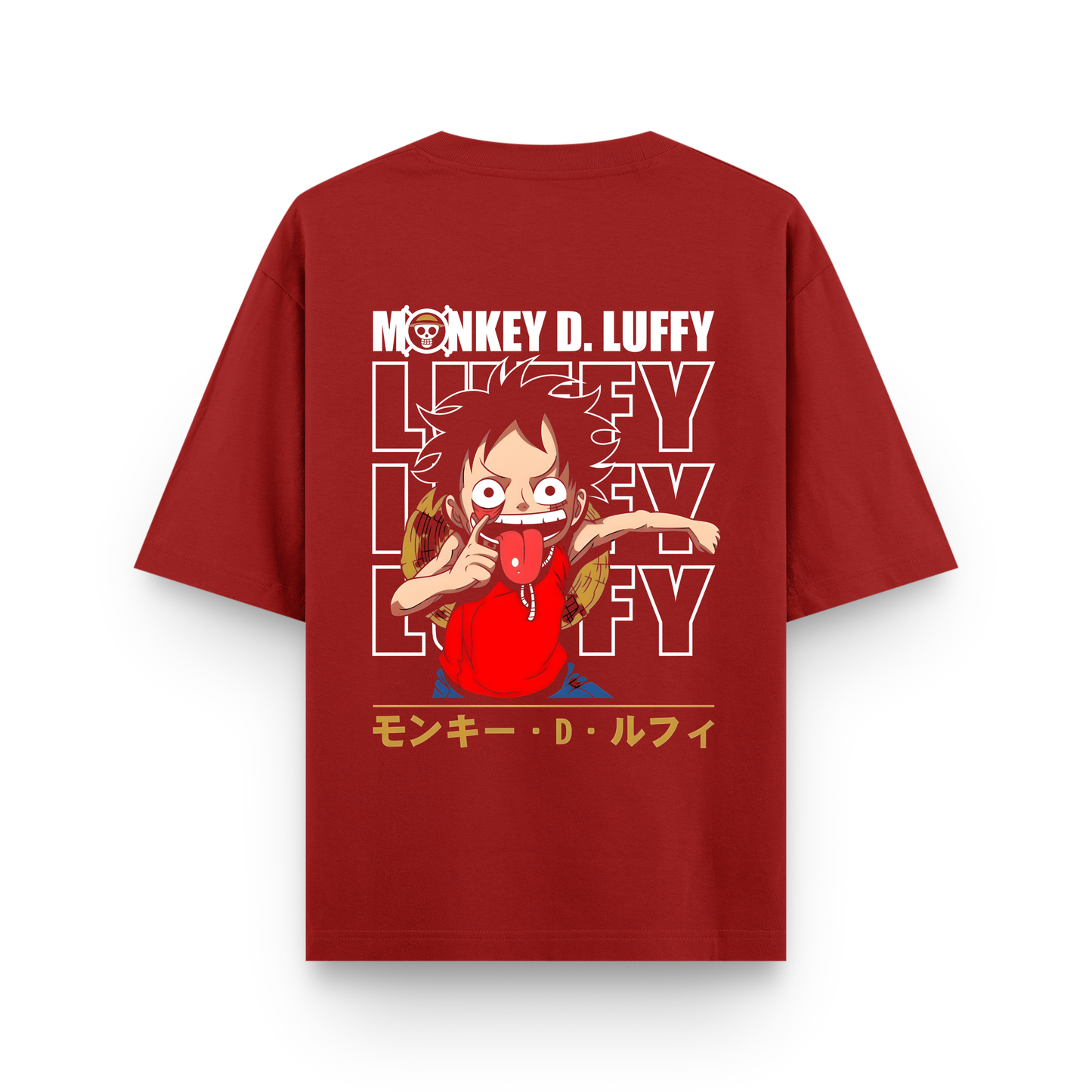 Luffy Classic Oversized Red Anime T-Shirt