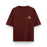 Luffy Classic Oversized Maroon Anime T-Shirt