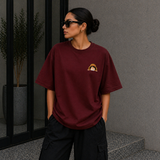 Luffy Classic Oversized Maroon Anime T-Shirt