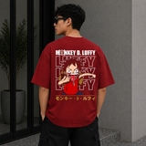 Luffy Classic Oversized Red Anime T-Shirt