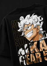 Luffy Gear 5 Streetwear Oversized Black T-Shirt
