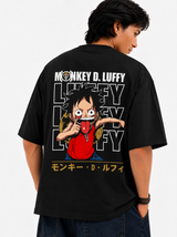 Luffy Classic Oversized Black Anime T-Shirt