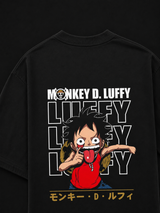 Luffy Classic Oversized Black Anime T-Shirt