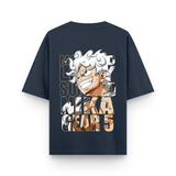 Luffy Gear 5 Streetwear Oversized Navy Blue T-Shirt