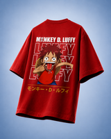 Luffy Gear 5 Streetwear Oversized Red T-Shirt