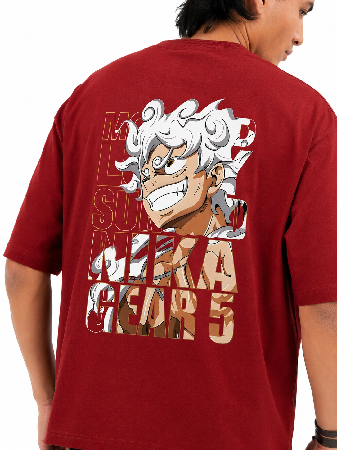 Luffy Gear 5 Streetwear Oversized Red T-Shirt