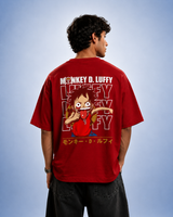 Luffy Gear 5 Streetwear Oversized Red T-Shirt
