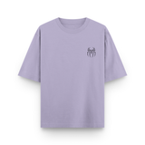 Marked By Power Spider Oversized Lavender Cotton Graphic T shirt
