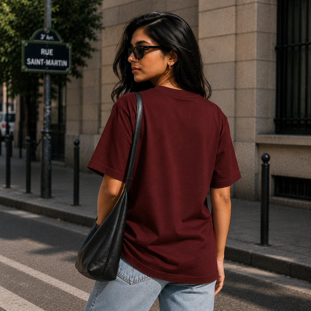Maroon Oversized Cotton T-Shirt Unisex – Blank Essential