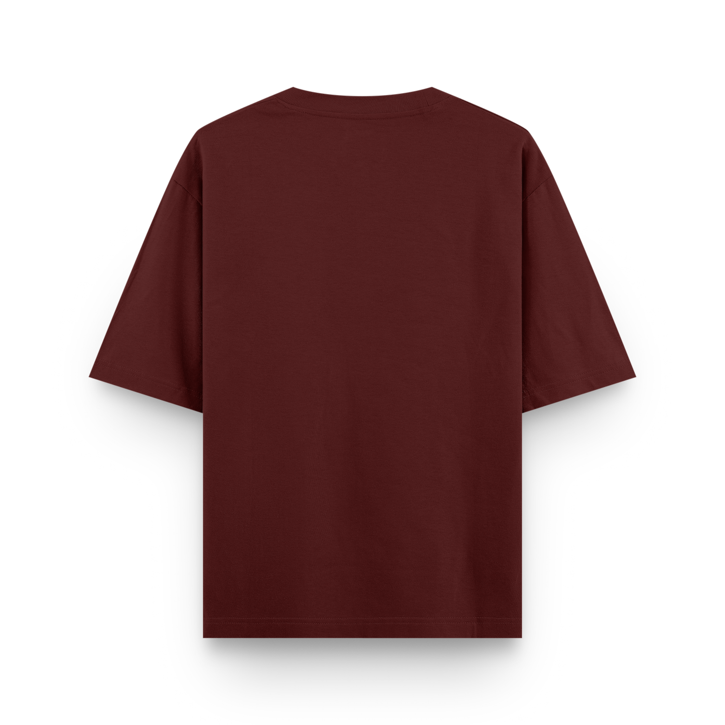 Maroon t-shirt on a white background