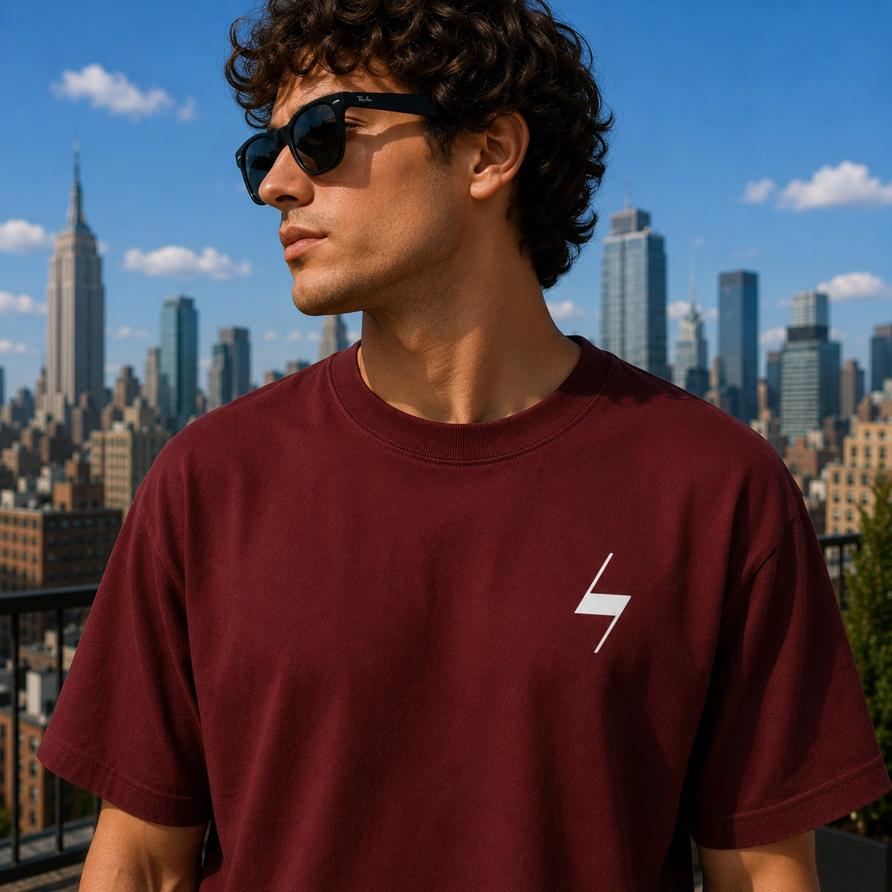Maroon Signature Oversized Cotton Unisex T shirt