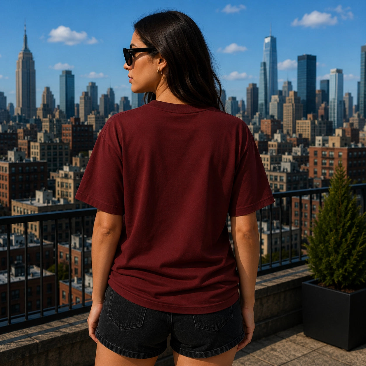 Maroon Signature Oversized Cotton Unisex T shirt