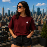 Maroon Signature Oversized Cotton Unisex T shirt