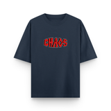 Midnight Chaos Club Oversized Navy Blue Cotton T shirt
