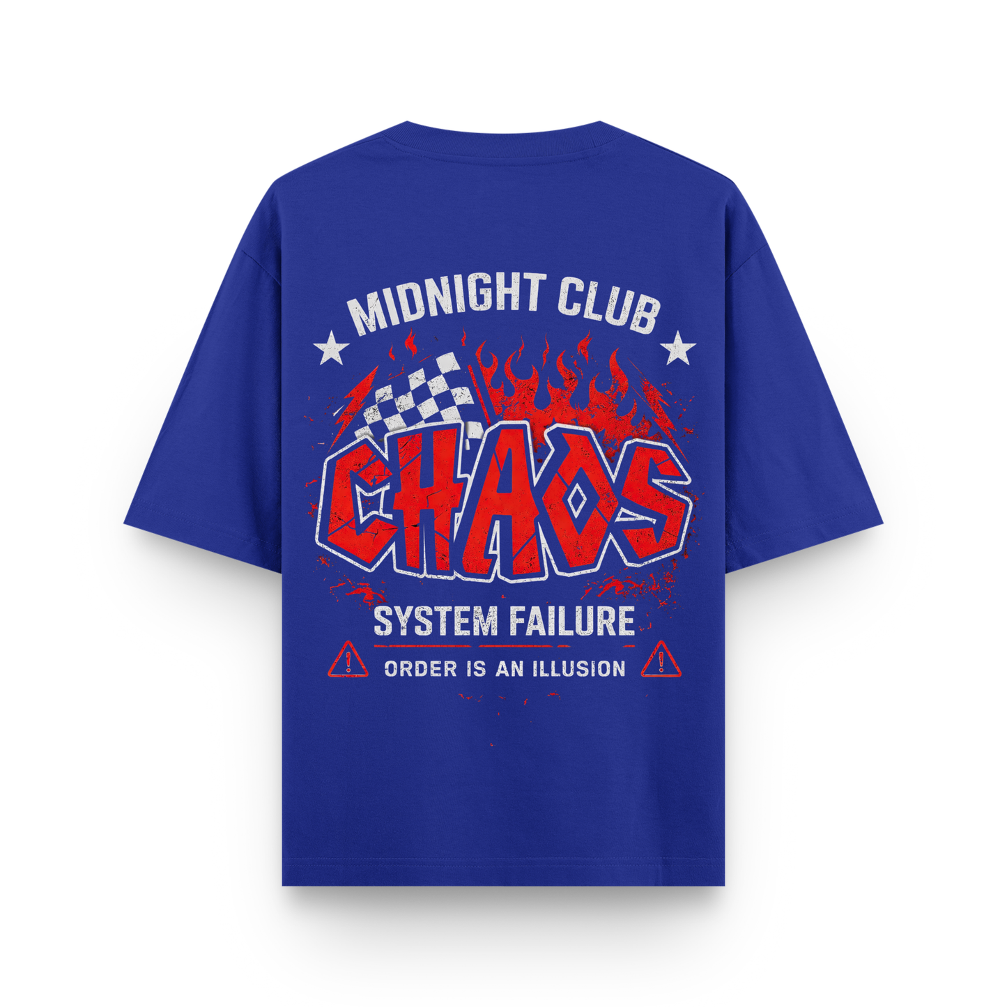 Midnight Chaos Club Oversized Royal Blue Cotton T shirt