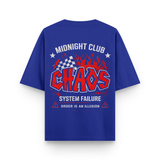 Midnight Chaos Club Oversized Royal Blue Cotton T shirt