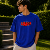 Midnight Chaos Club Oversized Royal Blue Cotton T shirt