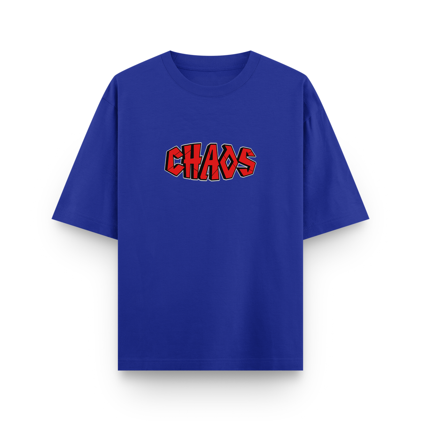 Midnight Chaos Club Oversized Royal Blue Cotton T shirt