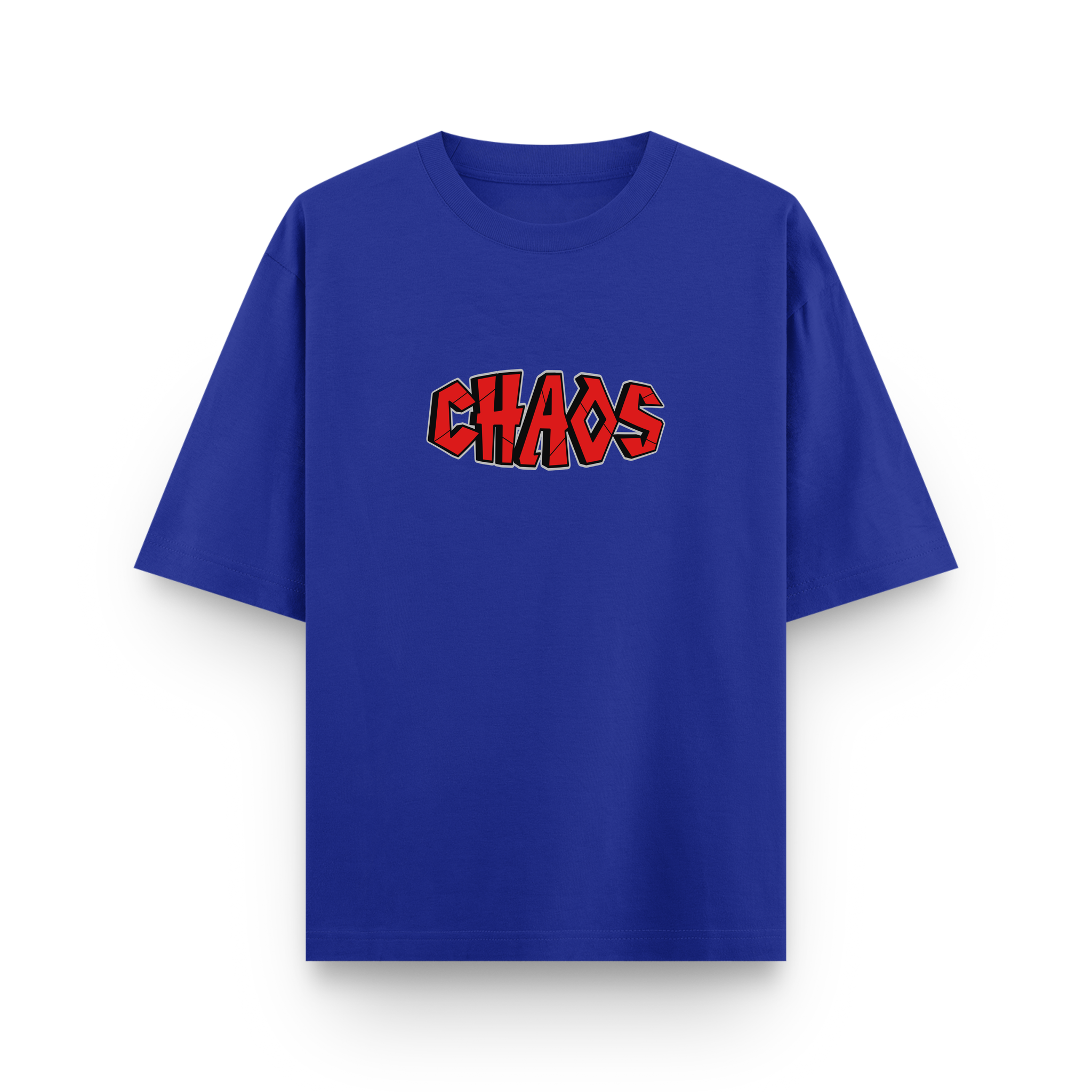 Midnight Chaos Club Oversized Royal Blue Cotton T shirt