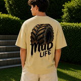 Mud Life Offroad Beast Oversized Cotton Beige T-shirt