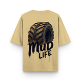 Mud Life Offroad Beast Oversized Cotton Beige T-shirt