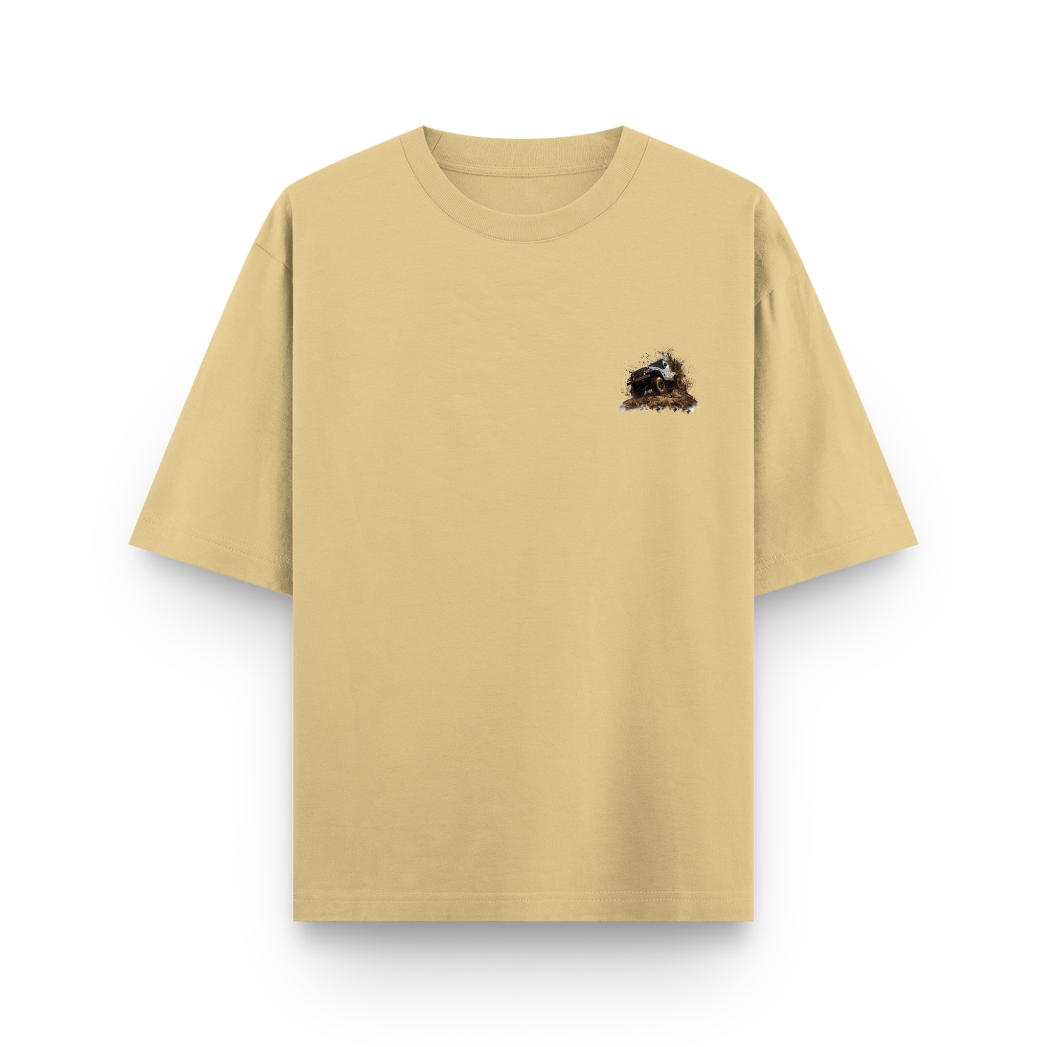 Mud Life Offroad Beast Oversized Cotton Beige T-shirt