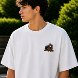 Mud Life Offroad Beast Oversized Cotton White T-shirt