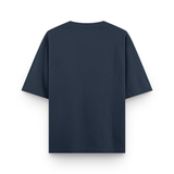 Navy blue t-shirt on a white background