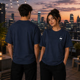 Navy Blue Signature Oversized Cotton Unisex T shirt