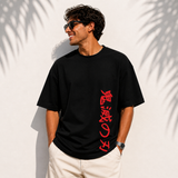 Nezuko Anime Oversized Black Graphic T-Shirt