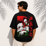Nezuko Anime Oversized Black Graphic T-Shirt