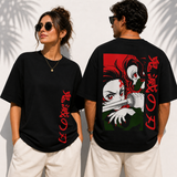 Nezuko Anime Oversized Black Graphic T-Shirt