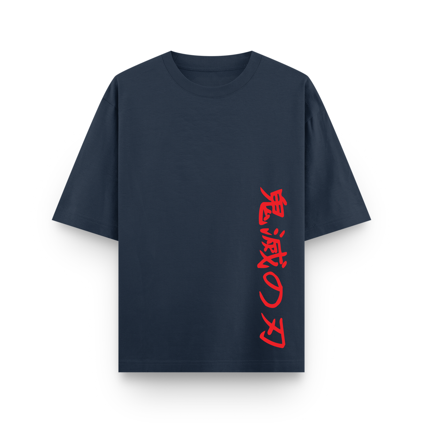 Nezuko Anime Oversized Navy Blue Graphic T-Shirt