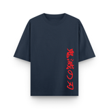 Nezuko Anime Oversized Navy Blue Graphic T-Shirt
