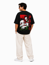 Nezuko Japanese Black Graphic Oversized T-shirt