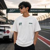 Nissan Skyline R34 GT-R Godzilla Oversized White Graphic T-Shirt