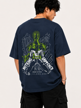 Nothing Happened Zoro Navy Blue Oversized Anime T-shirt