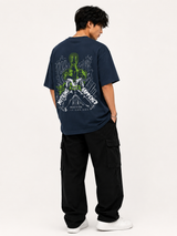 Nothing Happened Zoro Navy Blue Oversized Anime T-shirt