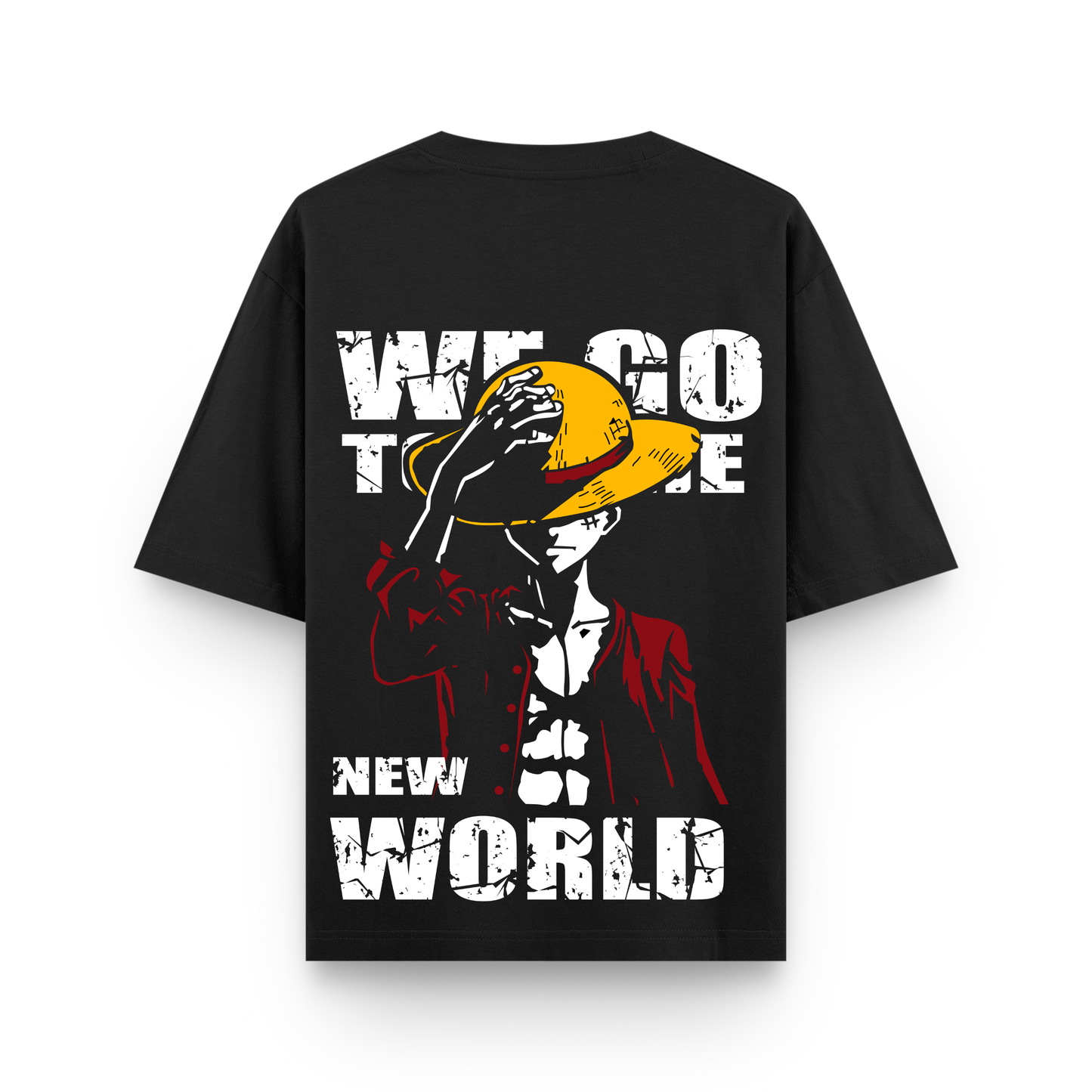 Pirate King Luffy Oversized Black Graphic T-Shirt
