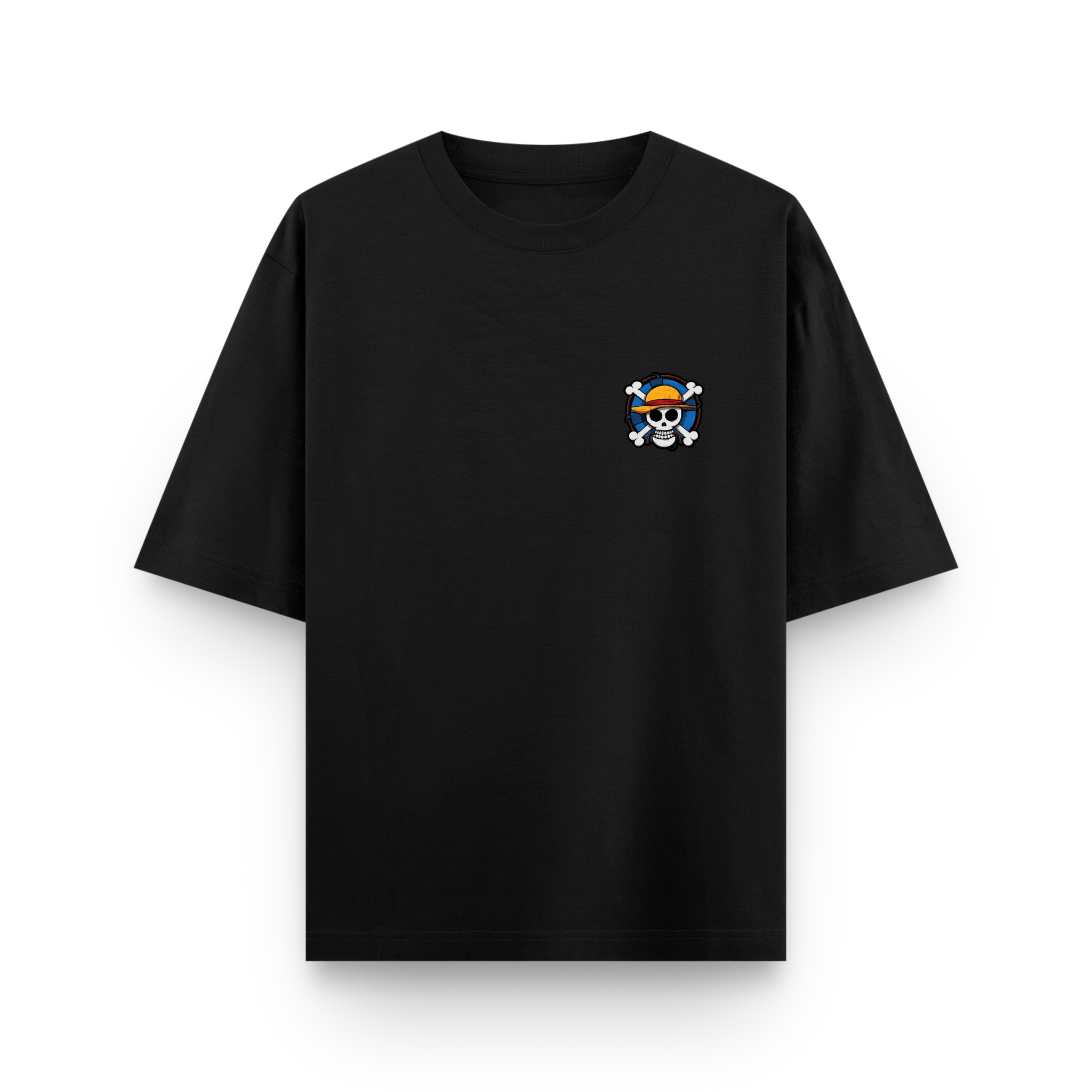 Pirate King Luffy Oversized Black Graphic T-Shirt