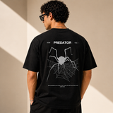 Predator Spider Oversized Black Graphic T-Shirt