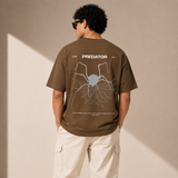 Predator Spider Oversized Brown Graphic T-Shirt